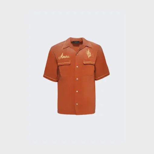Amiri Saturday Night Camp Shirt Burnt Orange 2026 | Drip Kickz Amiri Saturday Night Camp Shirt Burnt Orange - Image 2
