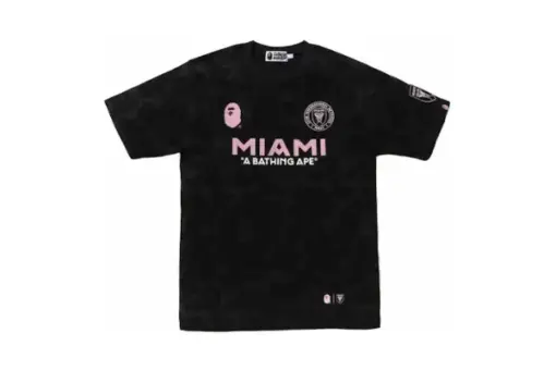 BAPE x Inter Miami CF camo black t-shirt