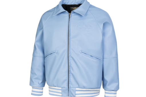 Corteiz Leather Jacket Baby Blue