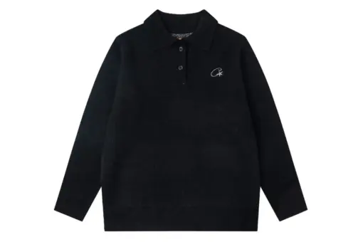 Corteiz Mohair Fuzzy Sweater Black