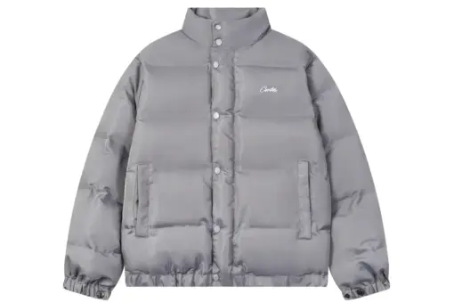 Corteiz Alcatraz Classic Hooded Down Puffer Jacket Gray
