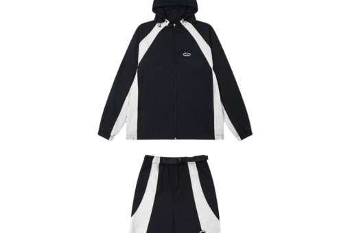 Corteiz Spring Windbreaker Jacket Shorts Set Black Gray