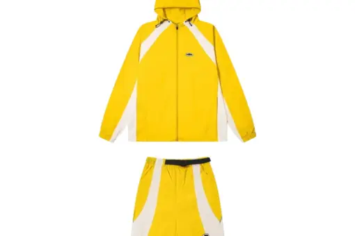 Corteiz Spring Windbreaker Jacket Shorts Set Yellow