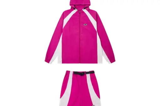 Corteiz Spring Windbreaker Jacket Shorts Set Pink