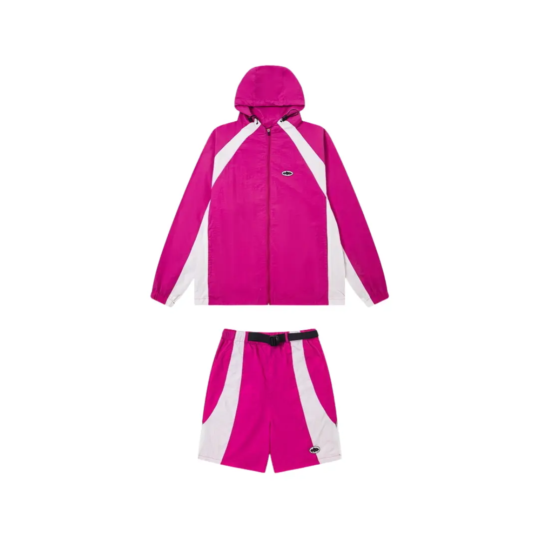 Corteiz Spring Windbreaker Jacket Shorts Set Pink 2026 | Drip Kickz Corteiz Spring Windbreaker Jacket Shorts Set Pink