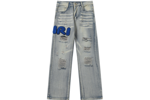 Amiri Denim Jeans Gray Wiith Blue Monogram - 32