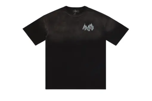 Amiri Crystal Flames Oversized T Shirt Black Cotton
