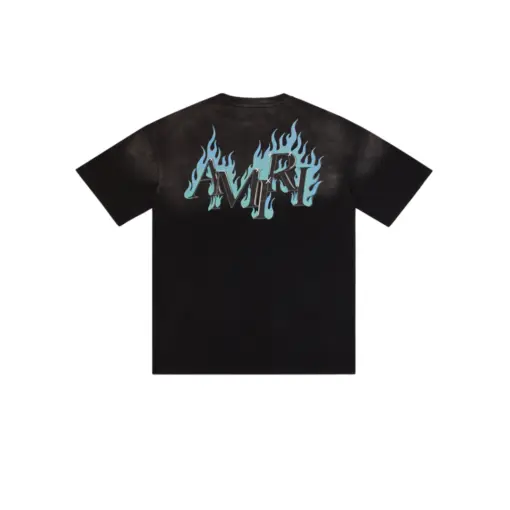 Amiri Crystal Flames Oversized T Shirt Black Cotton 2026 | Drip Kickz Amiri Crystal Flames Oversized T Shirt Black Cotton - Image 2