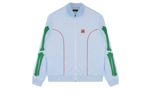 Amiri Sportswear Jacket White With Green Bones Design