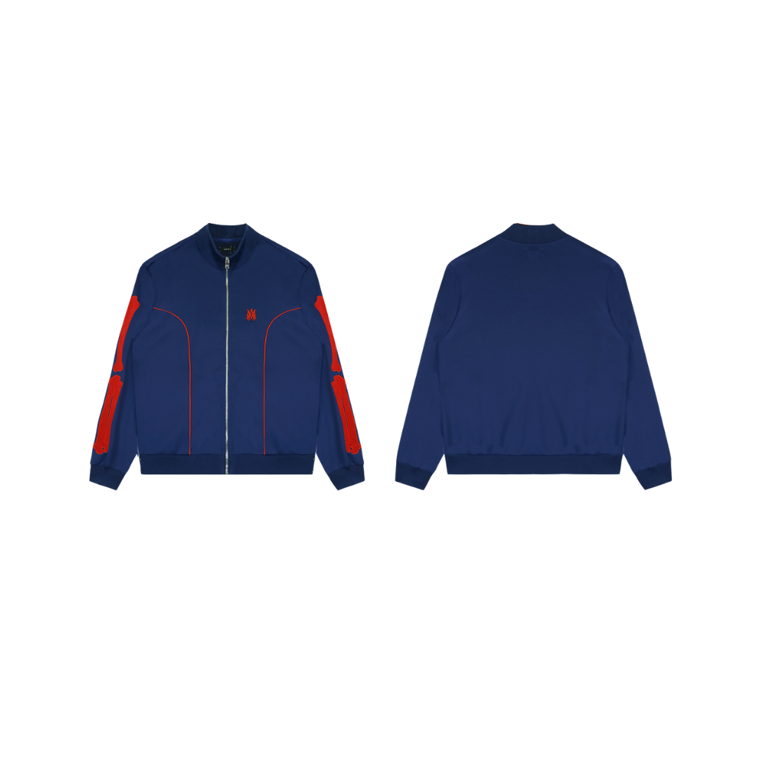 Amiri Sportswear Jacket Navy Blue With Red Bones Design 2026 | Drip Kickz Amiri Sportswear Jacket Navy Blue With Red Bones Design - Image 2