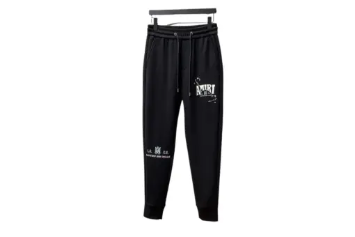 Amiri Sportswear Pant Black With White Amiri Monogram - 30