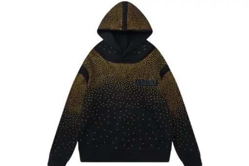Amiri Crystal Embellished Hooded Cotton Sweatshirt Black
