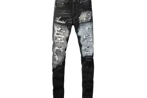 Amiri Varsity Ripped Jeans Black Gray - 32