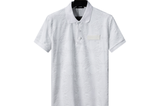 Amiri All Over Flocked Print Polo Shirt White