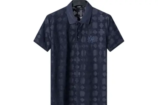 Amiri Terry Jacquard Fabric Polo Shirt Royal Blue