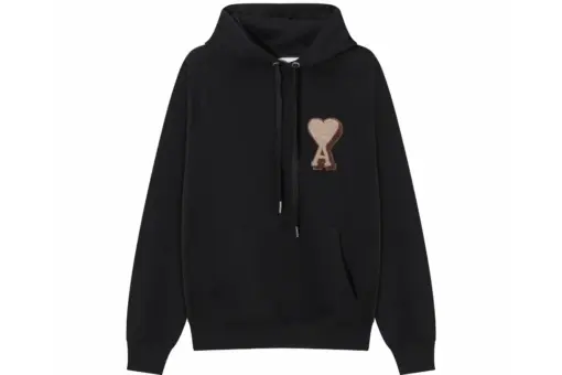 Ami Paris Towel Embroidered Large Heart Towel Embroidered Raglan Hooded Hoodie