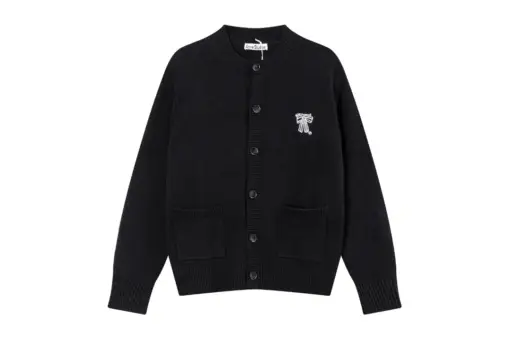 Ami Paris Acne Studios Black Crewneck Cardigan Sweater