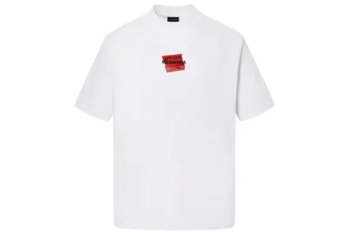Balenciaga T Shirt Faded Washed White