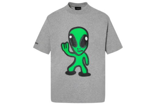 Balenciaga T Shirt Gray Alien Design