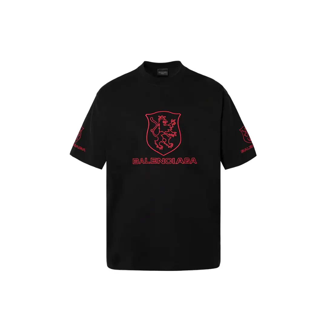 Balenciaga 3B Liquified Oversized T Shirt Black With Red Monogram 2026 | Drip Kickz Balenciaga 3B Liquified Oversized T Shirt Black With Red Monogram