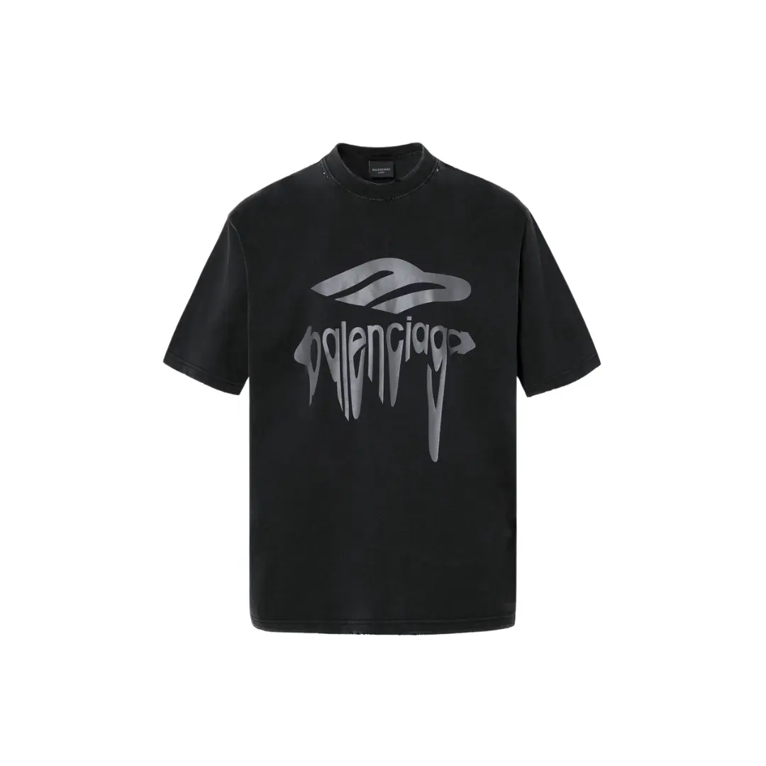 Balenciaga 3B Liquified Oversized T Shirt Washed Black 2026 | Drip Kickz Balenciaga 3B Liquified Oversized T Shirt Washed Black