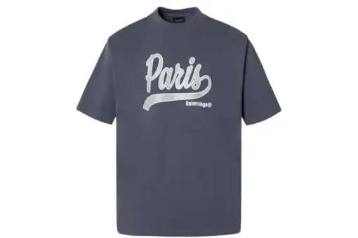 Balenciaga Oversized Short Sleeve T Shirt Gray With Paris Monogram