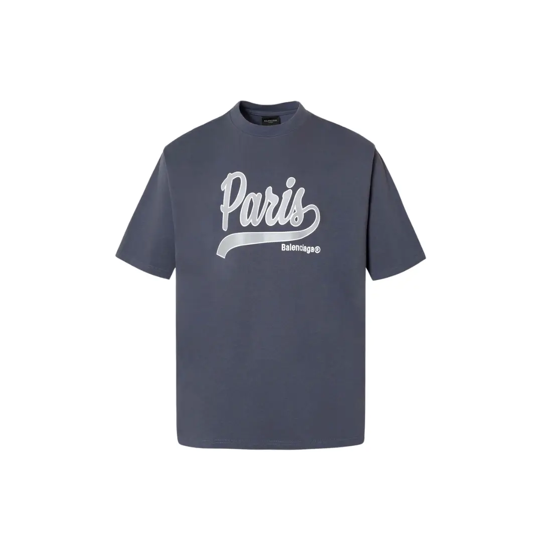 Balenciaga Oversized Short Sleeve T Shirt Gray With Paris Monogram 2026 | Drip Kickz Balenciaga Oversized Short Sleeve T Shirt Gray With Paris Monogram