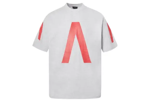 Balenciaga Oversized Short Sleeve White T Shirt Letter Print Red