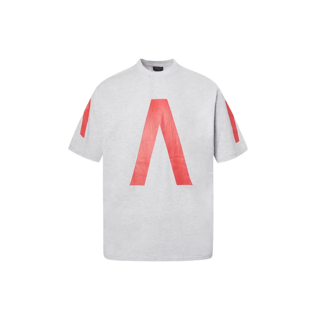 Balenciaga Oversized Short Sleeve White T Shirt Letter Print Red 2026 | Drip Kickz Balenciaga Oversized Short Sleeve White T Shirt Letter Print Red