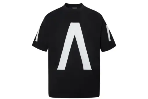 Balenciaga Oversized Short Sleeve Black T Shirt Letter Print White