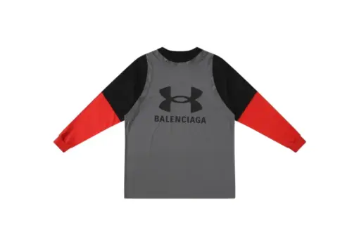 Balenciaga Long Sleeve Sweater Red And Gray