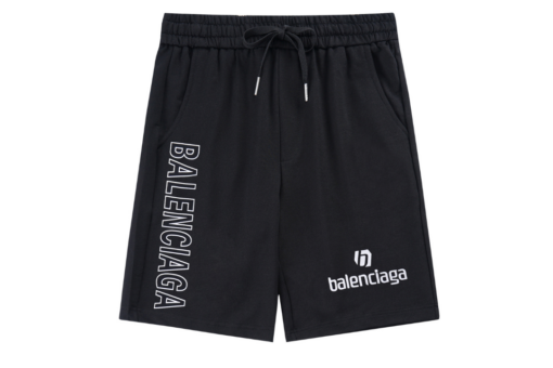 Balenciaga Shorts Black With Small White BB Monogram