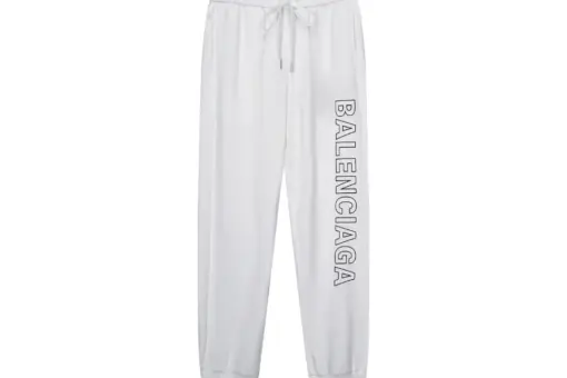 Balenciaga Trouser Text Print Pant White Black
