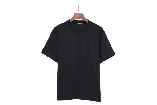 Balenciaga Logo Embroidery T Shirt Black