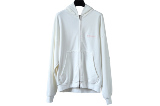 Balenciaga Zipper Hoodie With Pink Monogram