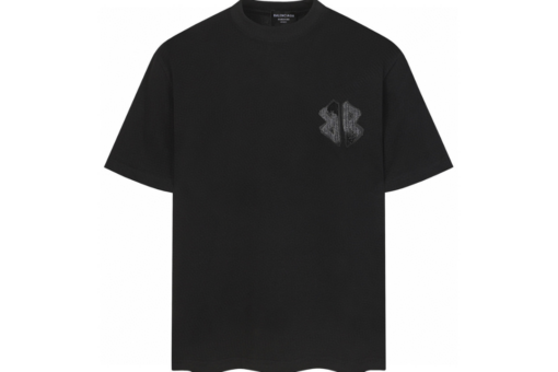 Balenciaga Fit Black T Shirt With BB Monogram