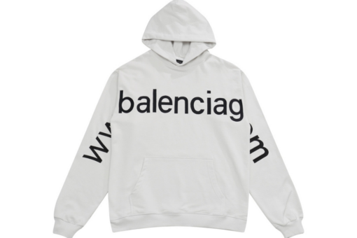 Balenciaga Hoodie White With Black Name Texted