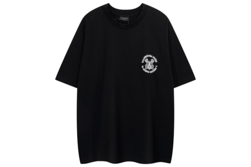 Balenciaga Oversized Black T Shirt With White Monogram