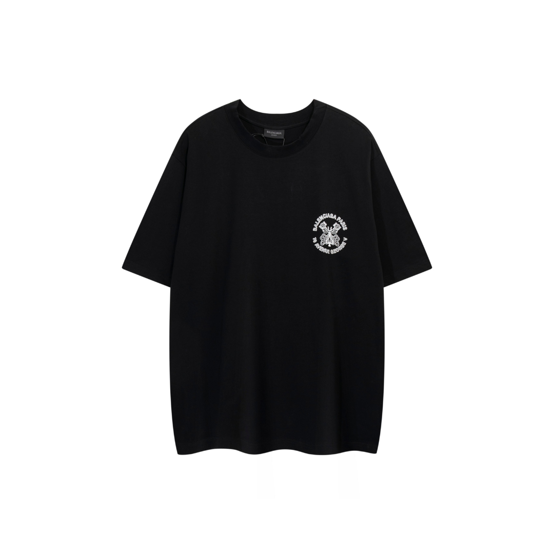 Balenciaga Oversized Black T Shirt With White Monogram 2026 | Drip Kickz Balenciaga Oversized Black T Shirt With White Monogram