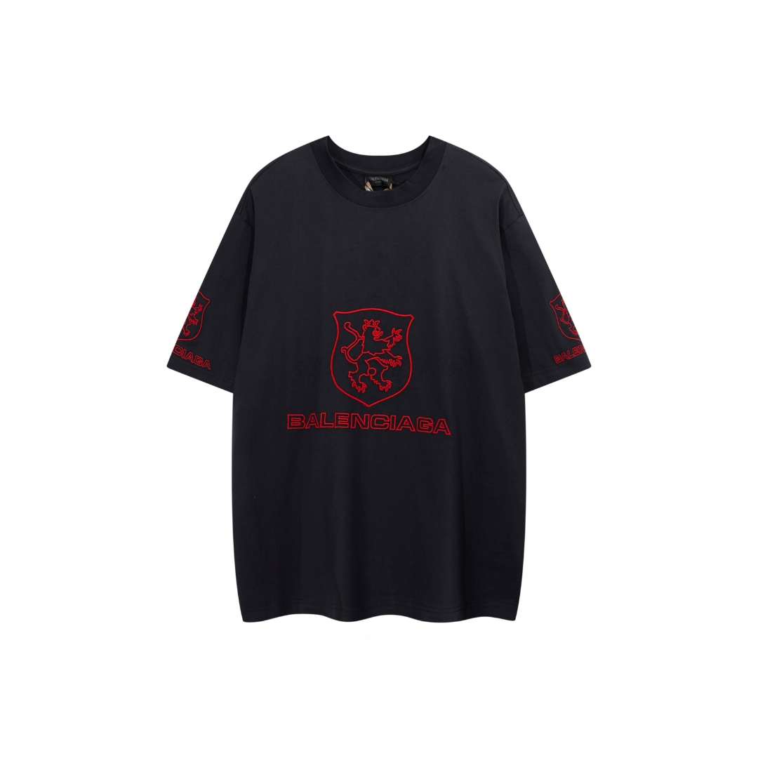Balenciaga Oversized Black T Shirt With BB Red Monogram 2026 | Drip Kickz Balenciaga Oversized Black T Shirt With BB Red Monogram