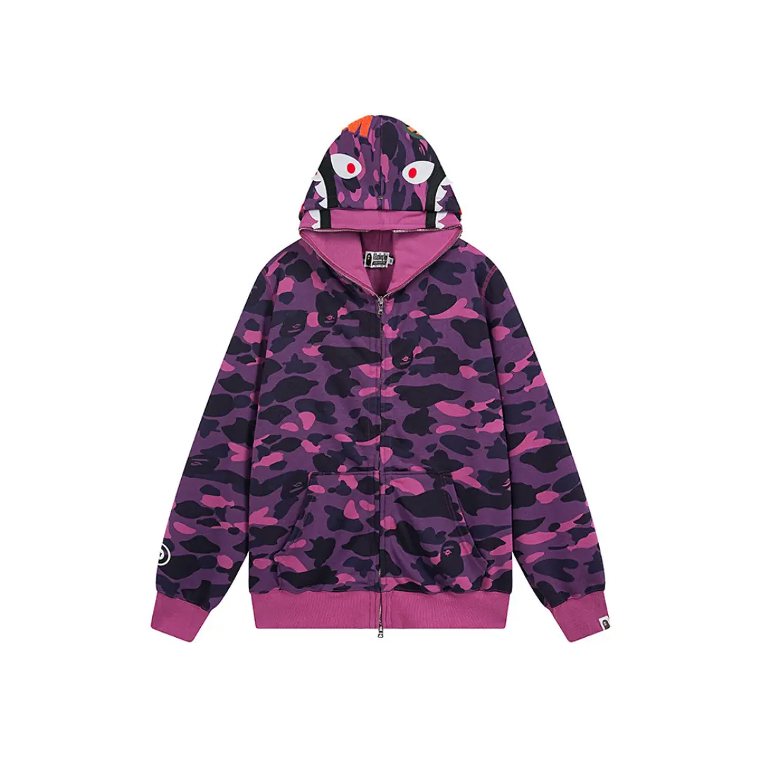 BAPE Camo Shark Full Zip Hoodie Pink Black 2026 | Drip Kickz BAPE Camo Shark Full Zip Hoodie Pink Black
