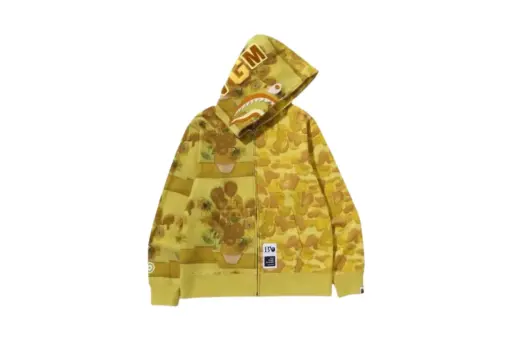 BAPE Camo Shark Full Zip Hoodie Yellow
