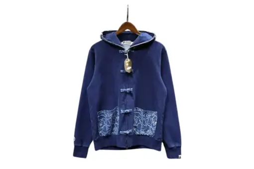 BAPE Azure Camouflage Tang Suit Zip Up Hooded Hoodie Indigo Dyed