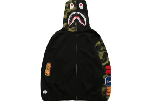 BAPE Shark Head Camouflage Full Zip Hoodie Black