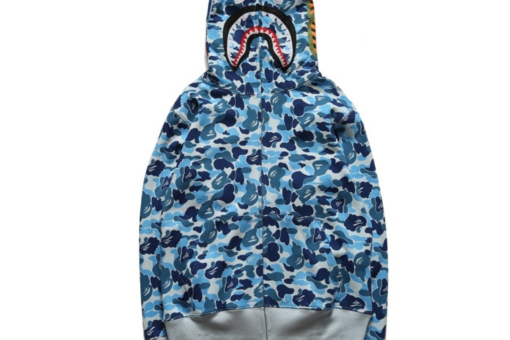 BAPE Shark Head Camouflage Full Zip Hoodie Blue
