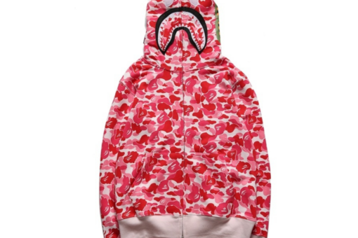 BAPE Shark Head Camouflage Full Zip Hoodie Red