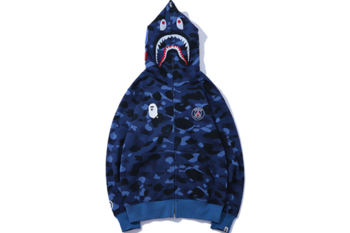 BAPE Shark Hooded Hoodie Blue With Dotted