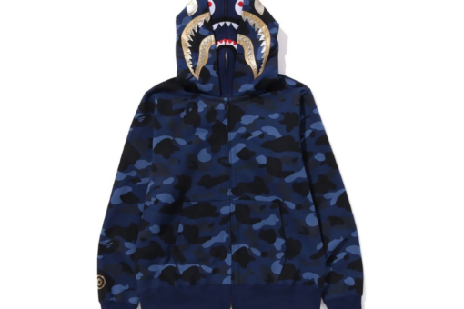 BAPE Shark Hooded Hoodie Blue Black