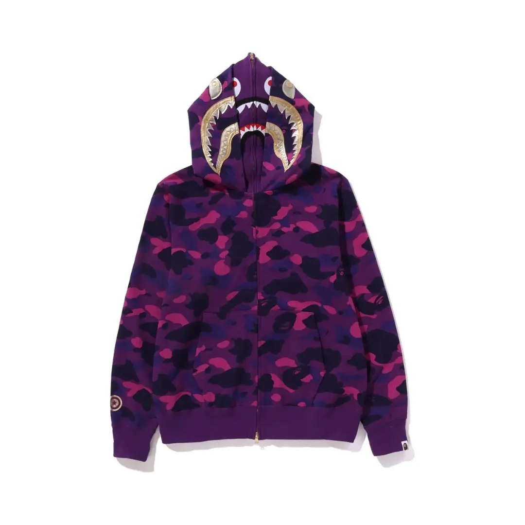 BAPE Shark Hooded Hoodie Purple Pink 2026 | Drip Kickz BAPE Shark Hooded Hoodie Purple Pink