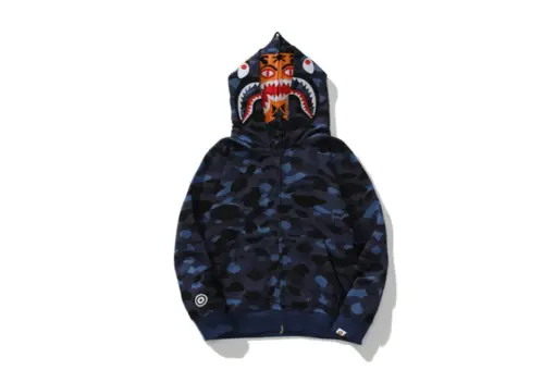 BAPE Shark Hooded Hoodie Blue